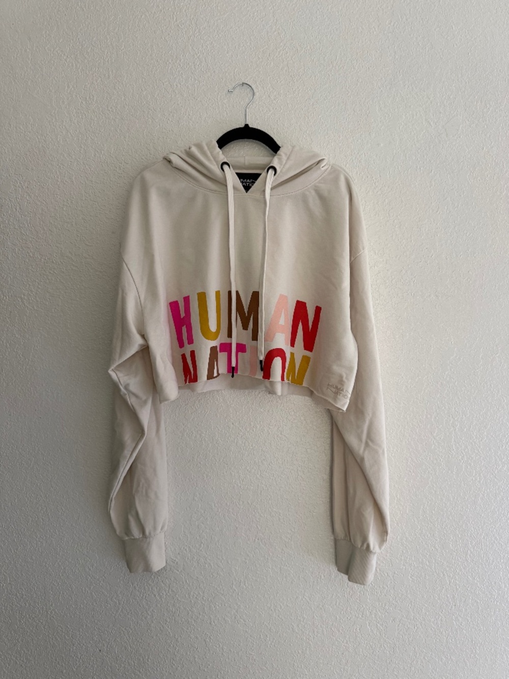 Human Nation Women’s Organic Cotton Blend Cropped Hoodie Size XL